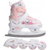 Dievčenské in-line a ľadové korčule v jednom Arcore, ADAPTA 2IN1 biela,ružová,fialová 27-30