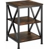 tectake 404263 odkladací stolík nottingham 40,5x40,5x60,5cm - industriálne drevo tmavé, rustikálne