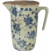 Clayre & Eef Keramický džbán s modrou potlačou L - 22 * ​​14 * 22 cm - Clayre & Eef