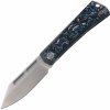 Kunwu nôž GEEZER KNIFE BLUE RESIN CARBON FIBER HANDLE ELMAX SATIN FINISH J708A-2
