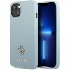 Guess iPhone 13 mini Saffiano 4G Small Metal Logo modré
