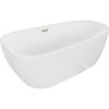 Mexen Giada voľne stojaca vaňa 170 x 90 cm, biely lesk, zlatý prepad - 52741709000-50