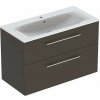 Geberit Selnova Square - Umývadlová skrinka 635x988x480 mm, s umývadlom, 2 zásuvky, lávová mat 501.245.00.1