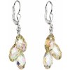 Evolution Group Strieborné náušnice s krištáľmi Swarovski zlatá slza 31140.5, darčekové balenie