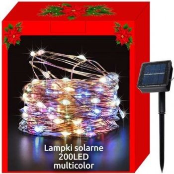 ISO 11396 Vianočný svietiaci struny Solárne 200 LED multicolor 22m