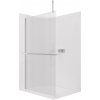 CERANO - Sprchová zástena Walk-in Onyx Top Cube Ľ/P - 8 mm - hranatá vzpera + polička/držiak na uteráky - chróm, ryhované sklo - 60x200 cm