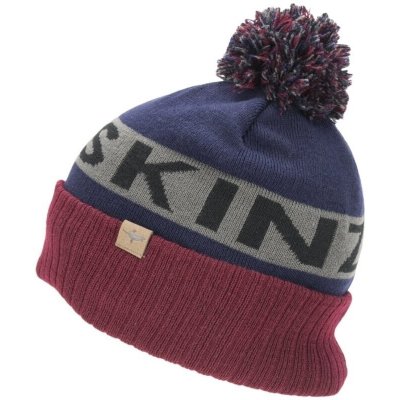 Sealskinz Water Repellent Cold Weather Bobble Hat Navy blue/grey/Red
