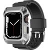 Lito [Box] Metal RuggedArmor puzdro + remienok (LS002) - Apple Watch 4 / 5 / 6 / SE / SE 2 (44mm) - Strieborný KF2316156