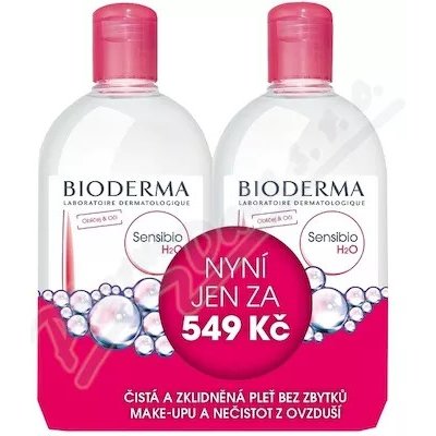 Bioderma Sensibio H2O Festival pleťová voda na citlivú pleť 2 x 500 ml darčeková sada