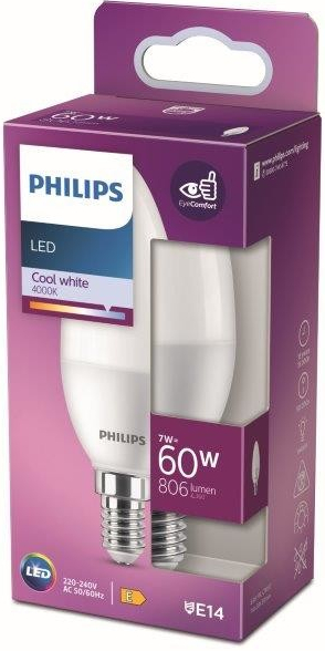 Philips sviečka, 7W, E14, studená biela 8719514309685