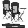 SONGMICS súprava kempingových stoličiek (2 ks), skladacie vonkajšie stoličky, čierne