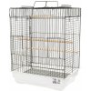 Klietka pre vtáky, čierno-biela, rozmery: 46,8 x 35,5 x 75,9 cm
