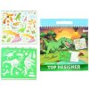 Blok so šablónami s nálepkami dinosaurus 26x29cm