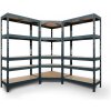 Majster Regál CORNER PACK - zložený z 2x 180x90x45 cm a rohovým regálom 180x90x45x64,5 cm, 5 políc, 250 kg, antracitová farba