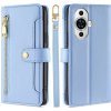 Peňaženkové kožené puzdro Lite Sheep Texture na Huawei Nova 11 – Modrá