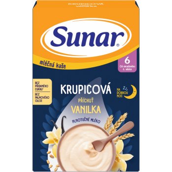 Sunar mliečna krupicová kaša na dobrú noc vanilková 210 g