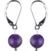 Náušnice - Ametyst guličky 8mm