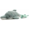 Ptipotos Plyšový delfín Tofou mätový (mama s bábätkom) 50 cm