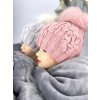 Luxusná čiapka MARGOT s brmbolcom z pravej kožušiny - pink TOP AKCIA!-ihneď