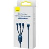 Baseus Universal Cable Flash Series II 3-in-1 Fast Charging Data Cable (USB-A to Micro + Lightning + Type-C) 66W, 480mbps, 1.2m, Blue (CASS040003)