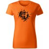 T-ričko Alfa Romeo Splash dámske tričko Farba trička: Oranžová, Farba potlače: Čierna, Veľkosť: XXL