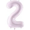 PartyDeco Fóliový balón narodeninové číslo 2 svetlofialový 72 cm