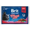 Brit Premium by Nature Kapsičky pre dospelé mačky s mäsom (kuracie, morčacie, hovädzie) (4x100g)