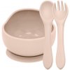 PETITE&MARS Set jedálenský silikónový TAKE&MATCH miska príbor Desert Sand 6m+ VP-F171125 2 ks