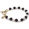 Náramok Whibe II - Onyx + Howlit XS 15cm Zlatá