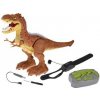 Dinosaurus ovládaný rukou, diaľkovým ovládaním 2v1 + zvuk a svetlo, hnedý