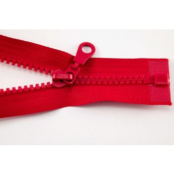 Deliteľný kostený zips - dĺžka (30 - 95 cm) - rôzne farby 65 cm Červená
