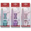 Graf. ceruzky Faber-Castell Sparkle Set Cosmic, guma, strúhadlo, BL uni