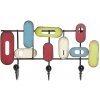 Nástenný kovový vešiak v retro štýle, rôznofarebný, 39x7x23cm (PP-178994 WALL CLOTHES RACK METAL 39X7X23 POP MULTICOLORED)