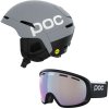 Lyžiarska prilba POC Obex BC MIPS Grey + Fotochromatické okuliare POC Fovea