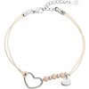 Evolution Group Béžový kabala náramok so srdiečkami 13053.3