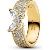 PANDORA pozlacený široký prsten s motýlem 48 164270C01-48