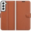 Peňaženkové puzdro Litchi hnedé – Samsung Galaxy S22