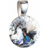 Strieborný prívesok s kryštálmi Swarovski biely okrúhly-rivoli 34112.1
