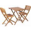 FIELDMANN FDZN 4010-T 50002372 - Balkónový drevený set ALICE-T, štvorcový stolík 65 x 65 cm, 2 kusy stoličiek bez podušiek