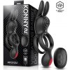 InToYou Konny Vibrating Rabbit Double Cockring with Remote Black