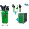 Atmos Zostava kompresor + sušička + filtrácia - SAP4/270S príkon 4,0 kW, výkon 650 l/min, 10 bar, stojatá vzdušník 270 l, sušička, filtrácia