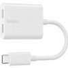 Belkin RockStar USB-C Audio + Charge Adapter - White (F7U081btWH)