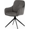 Autronic DCH-P3174 GREY2 Stolička jedálenská, 180° otočný mechanizmus, hľuzovková vodeodolná látka, čierny kov