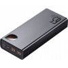 Baseus Adaman Metal Power Banka s digitálnym displejom QC + PD 20000mAh 65W, čierna + USB-A/USB-C kábel 30cm, čierna