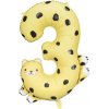 PartyDeco Fóliový balón - číslo 3, gepard