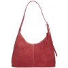 Mondo Italia Kožená kabelka na rameno 128 červená Made in Italy Červená