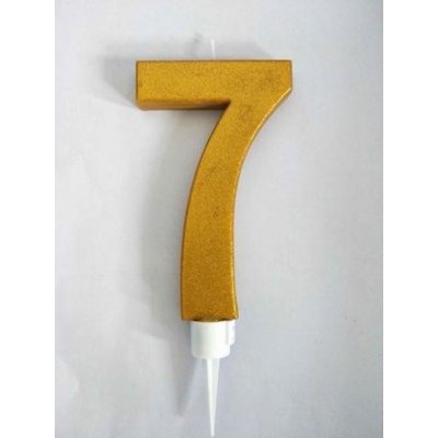 TORO Tortová sviečka číslica "7" zapichovacia 16cm zlatá