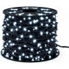 DECOLED Easy Fix LED světelný řetěz 100 m venkovní ledově bílá s FLASH, 600 diod, černý kabel IP67, cívka