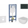 Geberit Duofix Set predstenovej inštalácie, klozetu Oudee a dosky softclose, tlačidlo Sigma20, čierna lesk/čierna mat SANI11CA5131B
