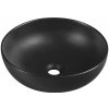 SAPHO - RONDANE keramické umývadlo, priemer 41cm, na dosku, čierna mat AR435B